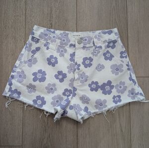 PacSun Lavender Floral High Rise Denim Shorts - Women's